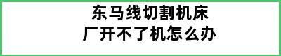 东马线切割机床厂开不了机怎么办
