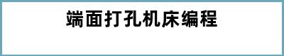 端面打孔机床编程