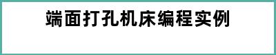 端面打孔机床编程实例